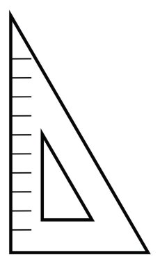 Basit üçgen cetvel, simge illüstrasyonu, beyaz arkaplan üzerindeki vektör