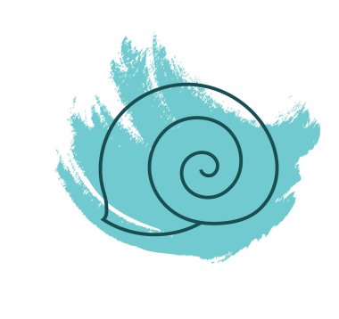 Salyangoz deniz kabuğu, simge illüstrasyonu, beyaz arkaplanda vektör