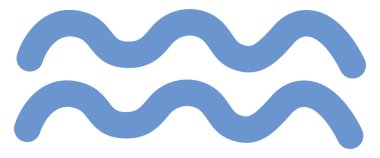 Mavi deniz dalgaları, simge illüstrasyonu, beyaz arkaplanda vektör