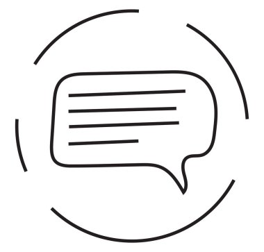 Basit SMS bulutu, simge illüstrasyonu, beyaz arkaplan üzerindeki vektör