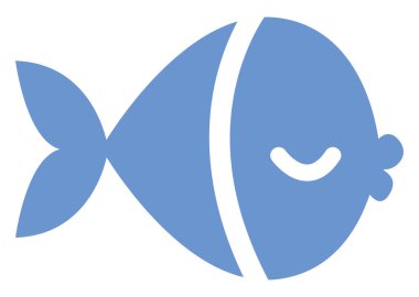 Mavi deniz balığı, simge illüstrasyonu, beyaz arkaplanda vektör