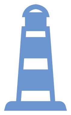 Mavi deniz feneri, simge illüstrasyonu, beyaz arkaplanda vektör