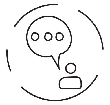 Çevrimiçi sohbet, simge illüstrasyonu, beyaz arkaplanda vektör