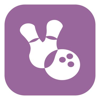 Bowling lobutları ve top, simge illüstrasyonu, beyaz arkaplan üzerindeki vektör