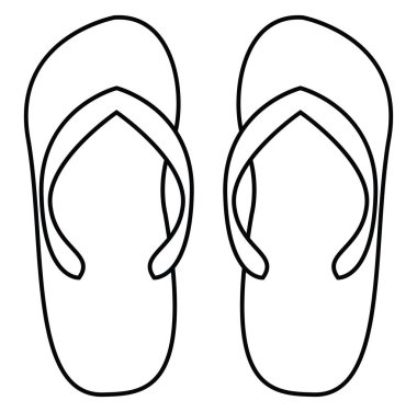 Yaz terlikleri, simge illüstrasyonu, beyaz arkaplan üzerindeki vektör