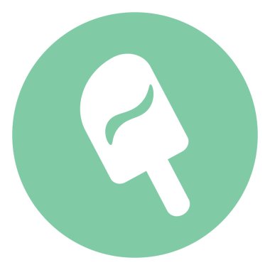 Bir dondurma, simge çizimi, beyaz arkaplanda vektör