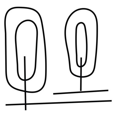 Beyaz arkaplanda iki suça meyilli ağaç, simge illüstrasyonu, vektör