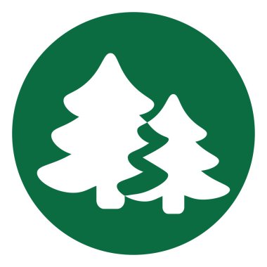 Noel ağacı, simge illüstrasyonu, beyaz arkaplanda vektör