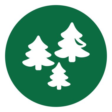 Mavi ladin ağacı, simge illüstrasyonu, beyaz arkaplanda vektör