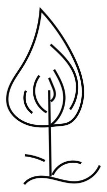 Bahar ağacı, simge illüstrasyonu, beyaz arkaplanda vektör