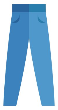 Mavi pantolon, simge illüstrasyonu, beyaz arkaplanda vektör