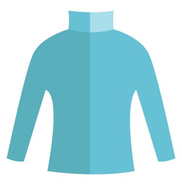 Mavi kaplumbağa boynu, simge illüstrasyonu, beyaz arkaplanda vektör