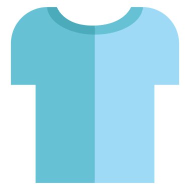 Mavi tişört, simge illüstrasyonu, beyaz arkaplanda vektör