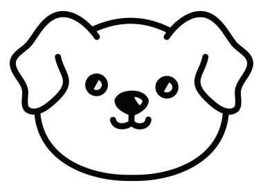 Beyaz bir arka planda şirin bir köpek, resimli..