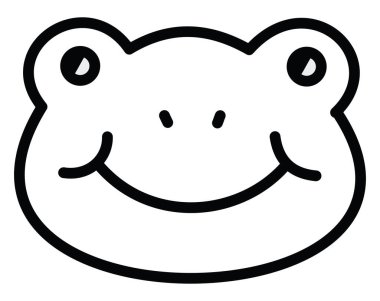 Beyaz bir arka planda sevimli kurbağa, illüstrasyon.