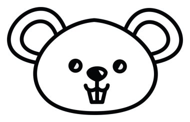 Beyaz bir arkaplanda şirin bir fare resmi..