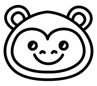 Beyaz bir arka planda sevimli bir maymun..