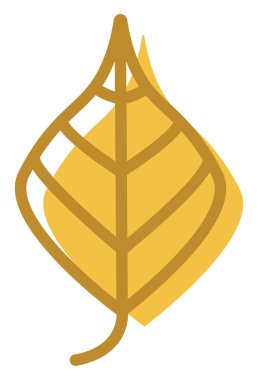 Beyaz arkaplanda sarı noktalı yaprak, illüstrasyon.