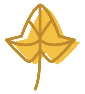 Beyaz kavak yaprağı, illüstrasyon, beyaz arkaplan.