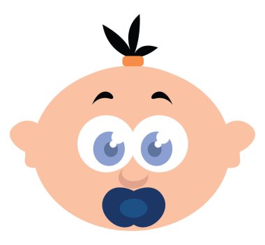 Beyaz bir arka planda parlak mavi gözlü bir bebek..