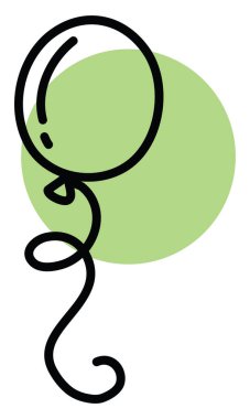 Beyaz arka planda basit yeşil balon, illüstrasyon.