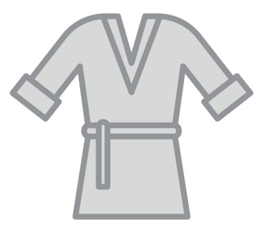 Gri bornoz, resimli, beyaz arka planda..