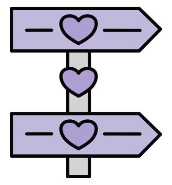 Tek yönlü mor reklam panosu, beyaz arkaplan.