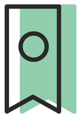 Yeşil okul yer imi, illüstrasyon, beyaz arkaplan.