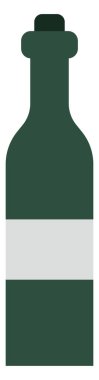 Yeşil brendi şişesi, resim, beyaz arka planda..
