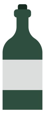 Yeşil cin şişesi, resim, beyaz arka planda..