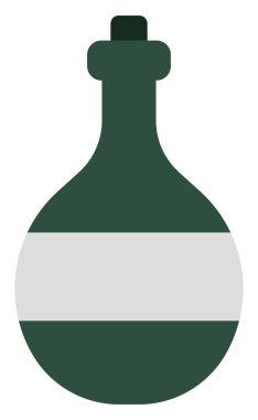 Yeşil viski şişesi, resim, beyaz arka planda..