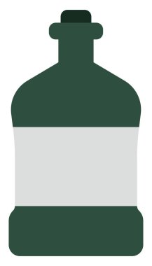 Yeşil brendi şişesi, resim, beyaz arka planda..