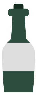 Beyaz arka planda yeşil tonik şişesi, illüstrasyon.