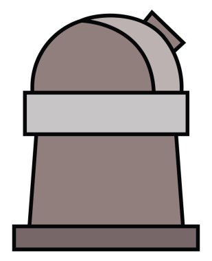 Beyaz arka planda gri gözlemevi, illüstrasyon..