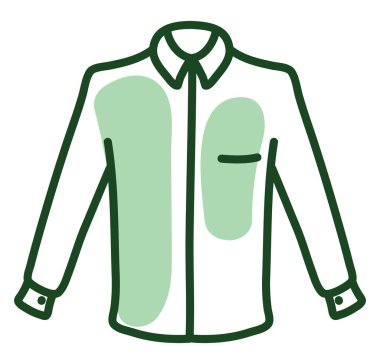 Beyaz arkaplandaki uzun kol düğmesi, illüstrasyon.