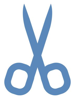 Mavi makas, resim, beyaz arkaplan.