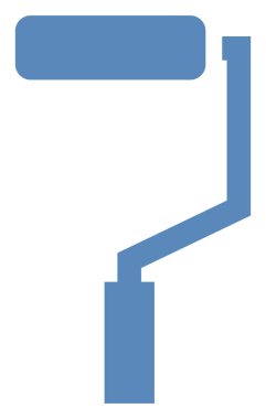 Mavi boya silindiri, resim, beyaz arka planda..