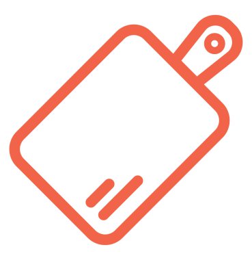 Kesme tahtası, illüstrasyon, beyaz arkaplan.