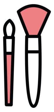 Makyaj fırçaları, resimleme, beyaz arkaplan.