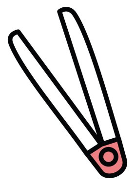 Beyaz arkaplanda saç düzleştirici, illüstrasyon..