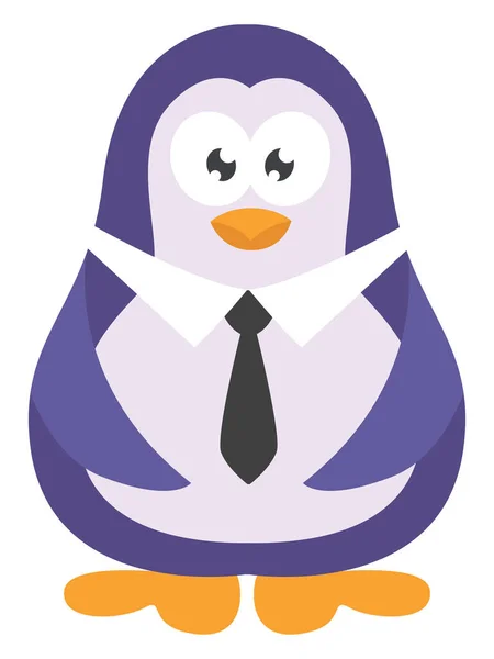 Businessman Penguin Icon Illustration Vector White Background — Stock Vector