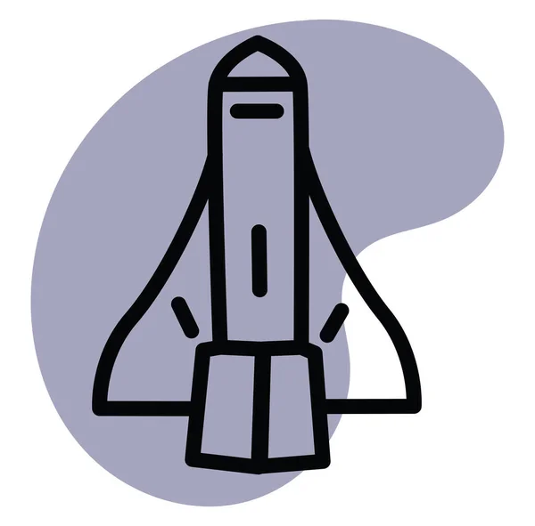 Space Exploration Ship Icon Illustration Vector White Background — Stock Vector