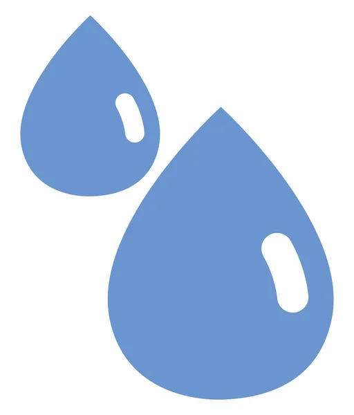 Niebieskie Krople Wody Ilustracja Ikony Wektor Białym Tle — Wektor stockowy