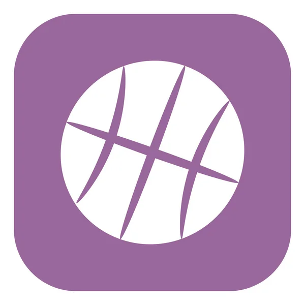 Basket Boll Ikon Illustration Vektor Vit Bakgrund — Stock vektor