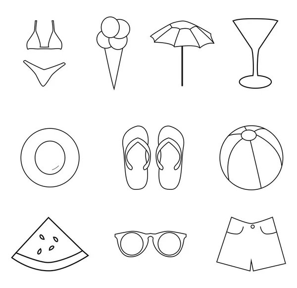 Vacaciones Verano Ilustración Icono Vector Sobre Fondo Blanco — Archivo Imágenes Vectoriales