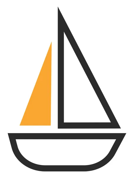 Barco Mar Amarelo Ícone Ilustração Vetor Sobre Fundo Branco — Vetor de Stock