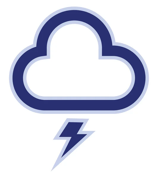 雷电云 图标插图 白色背景上的矢量 — 图库矢量图片