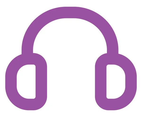 Purple Headphones Icon Illustration Vector White Background — Stock Vector