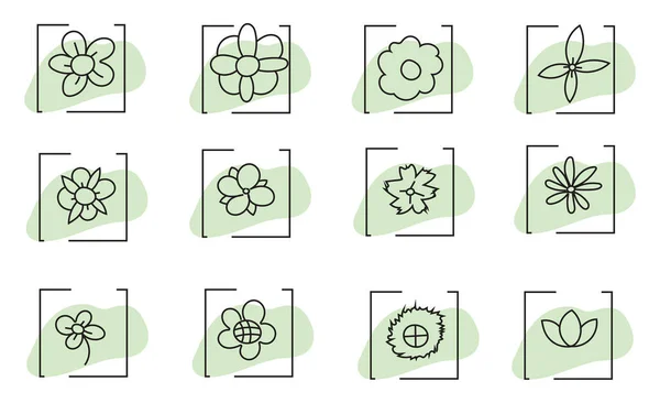 Niedliche Einfache Blumen Symbol Illustration Vektor Auf Weißem Hintergrund — Stockvektor