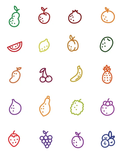 Fresh Fruits Icon Illustration Vector White Background — Stock Vector